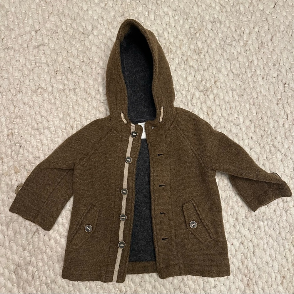ZARA BABY Brown Wool Hooded Jacket
